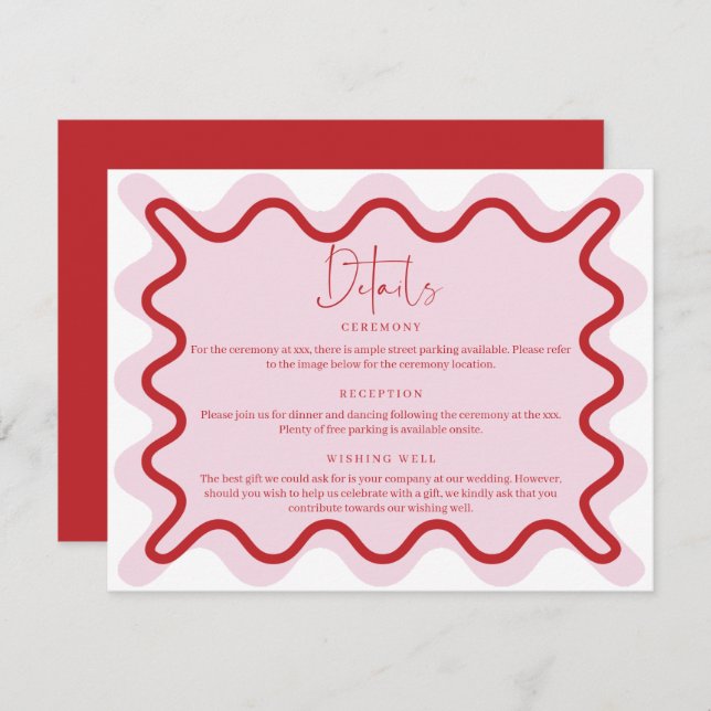 Convites Placa do gabinete de detalhes da borda vermelha ro (Frente/Verso)