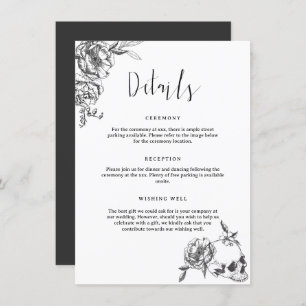 Convites Placa do gabinete de detalhes das flores desenhada