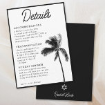 Convites Placa do gabinete de detalhes do Bat Mitzvah da ár<br><div class="desc">Compartilhe os detalhes do evento em estilo com estas placas de gabinete Bat Mitzvah,  de palma preto e branco. Insira a Ferramenta Design Zazzle para fazer ajustes adicionais.</div>
