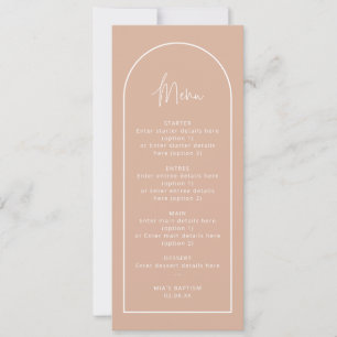 Convites Placa do menu Batismo do arco rosa longo