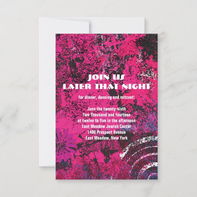 Convites Placa do Partido do Star Bat Mitzvah Circular do D (Frente)