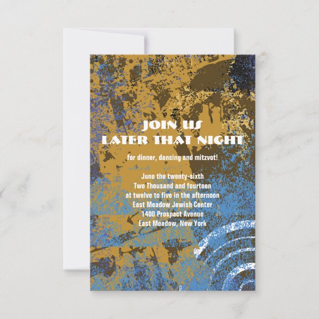 Convites Placa do partido Mitzvah, Bar Circular David (Frente)