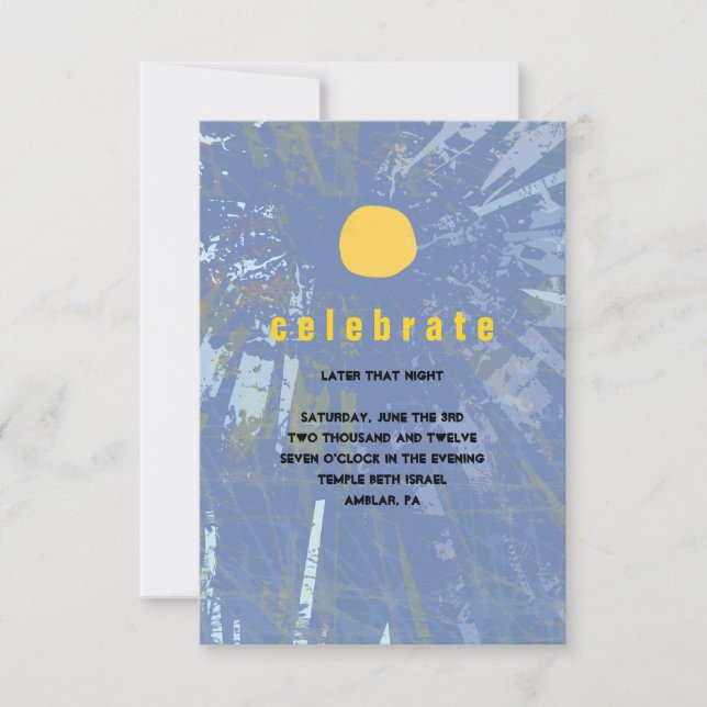 Convites Placa do partido Sunset Tree of Life Bar Bat Mitzv (Frente)