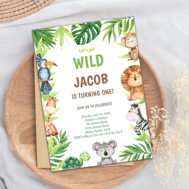 Convites Placa do primeiro aniversario Selgle Boho Safari (Wild One Birthday Invitations)