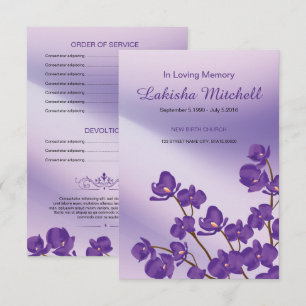 Convites Placa do Programa Funeral Floral Imprimível