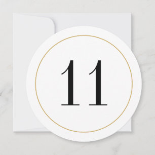 Convites Placa Elegante Shimmer Dourado Circle Número 11