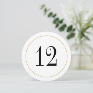 Convites Placa Elegante Shimmer Dourado Circle Número 12