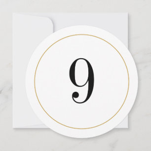Convites Placa Elegante Shimmer Dourado Circle Número 9
