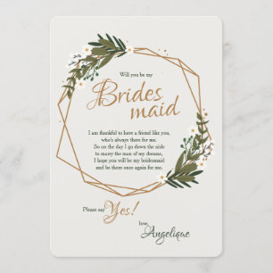 Convites Placa Floral de Pedido Bridesmaid