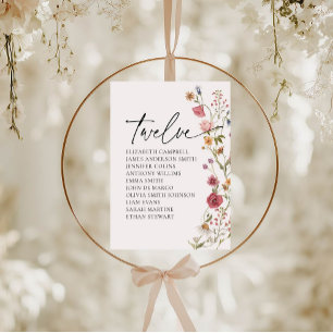 Convites Placa Floral Mesa Doze