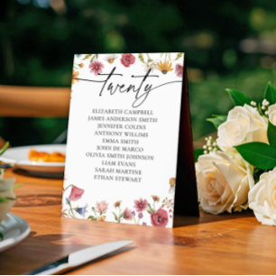 Convites Placa Floral Mesa Vinte