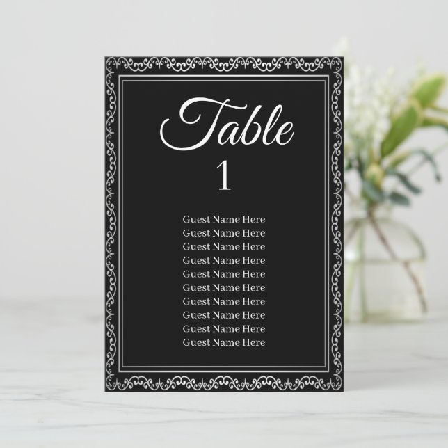 Convites Placa Gráfica de Casamento de Frame Silver Luxurio (Em pé/Frente)