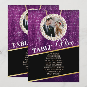 Convites Placa Gráfica de Fotografia Sparkly Roxo Elegante