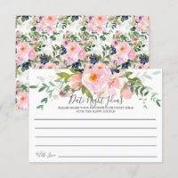 Placa Ideias Noturnas de Data e Rosas de Blush