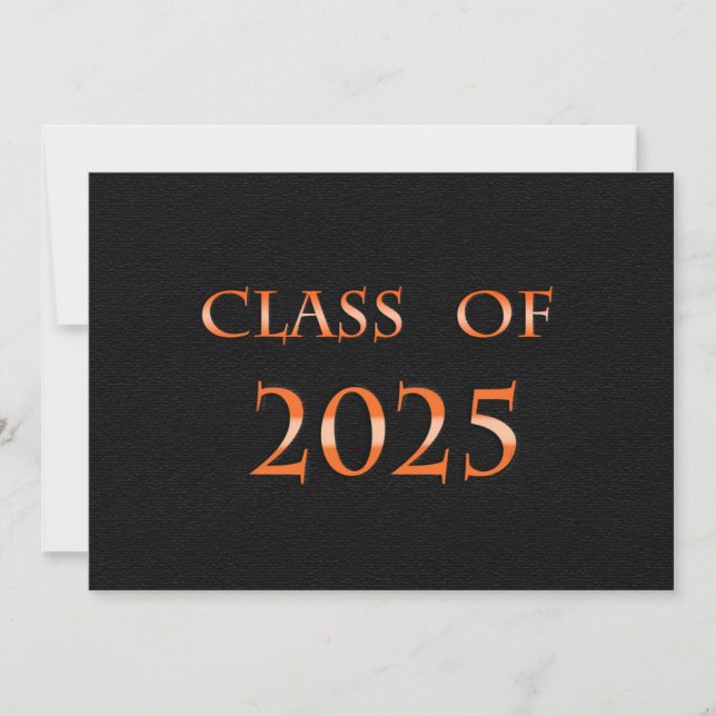 Convites Placa Laranja e Preta da Classe 2025 (Frente)
