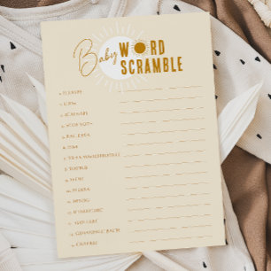 Convites Placa Mínima Boho Sunshine Baby Scramble