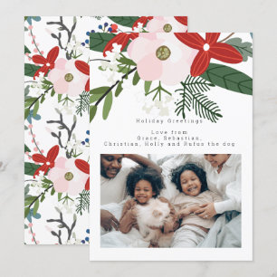 Convites Placa personalizada de foto da Flor de inverno ros