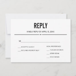 Convites Placa Personalizada de Modelo de Resposta RSVP Sim