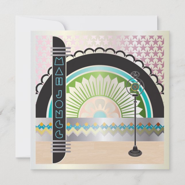 Convites Placa Plana Ballroom do Mah Jongg Deco (Frente)