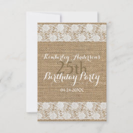 Convites Placa plana de 25 roscada para burlap