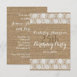 Convites Placa plana de 25 roscada para burlap