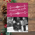 Convites Placa Plana de Foto Feriada de Chalkboard Inclinad<br><div class="desc">Placa plana de fotos de feriado de quadro chalkboard elegante e na moda, em cor-de-rosa, com uma borda de deco artístico e um painel chalkboard de tendências. Este cartão com fotos chic e de moda é fácil de personalizar com uma fotografia familiar encantadora e uma saudação de Natal personalizada. Clique...</div>