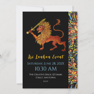 Convites Placa plana do Leão de Sinalizador do Sri Lanka