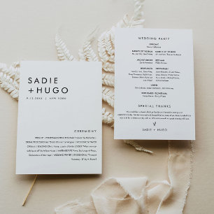 Convites Placa Plana do Programa de Casamento Mínimo SADIE 