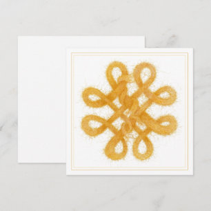 Convites Placa plana Dourada CELTIC KNOT 5,25" Quadrada