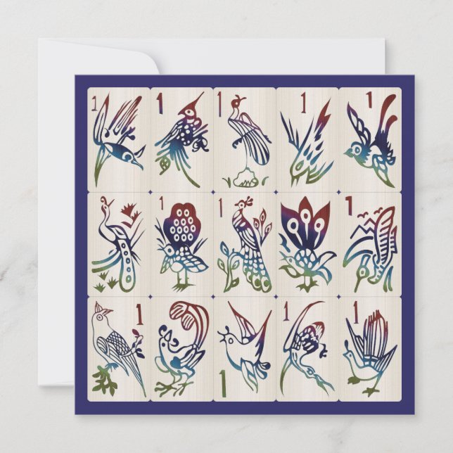 Convites Placa Plana Mah Jong One Bams (Frente)