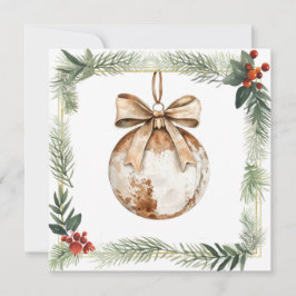 Convites Placa quadrada com ornamento de Natais vintages