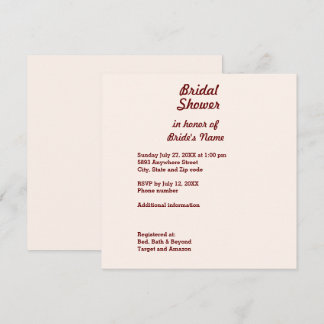 Convites Placa Quadrada de Chá de panela Personalizada