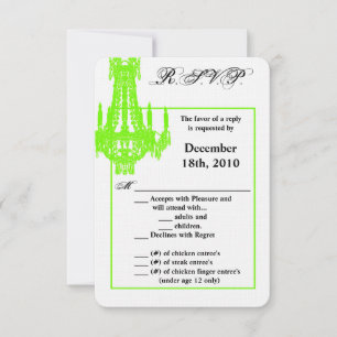 Convites Placa R.S.V.P. 3.5x5 Chandelier Glitz Glamo