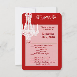 Convites Placa R.S.V.P. 3.5x5 Chandelier Glitz Glamo