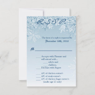 Convites Placa R.S.V.P. 3.5x5 Flocos de neve de cristal