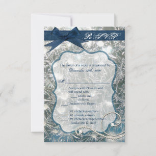 Convites Placa R.S.V.P 3.5x5 rachada gelo de inverno neve c