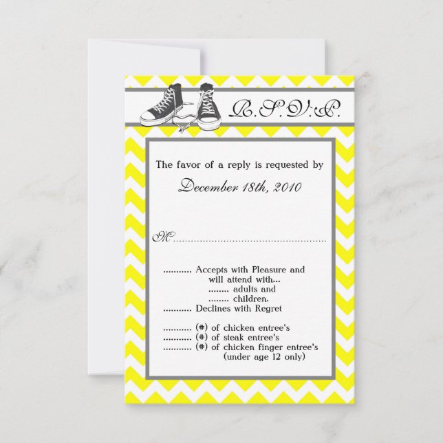 Convites Placa R.S.V.P. 3.5x5: tênis de adolescência dos tê (Frente)
