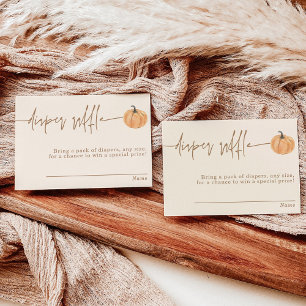 Convites Placa Raffle de fralda, Chá de fraldas Pumpkin de 