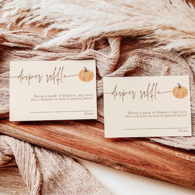Convites Placa Raffle de fralda, Chá de fraldas Pumpkin de  (Criador carregado)