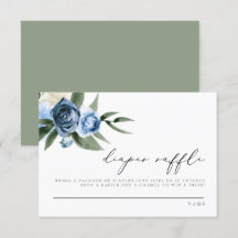 Placa Raffle de Fralda Floral Marinho Azul MILENA 