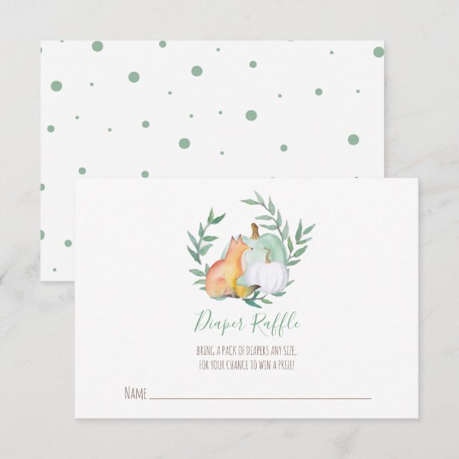 Convites Placa Raffle de Fralda Raposa - Chá de fraldas de  (Frente/Verso)