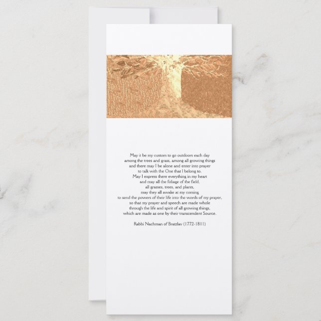 Convites Placa Reb Nachman de 4" x 9,25" com Envelope (Frente)