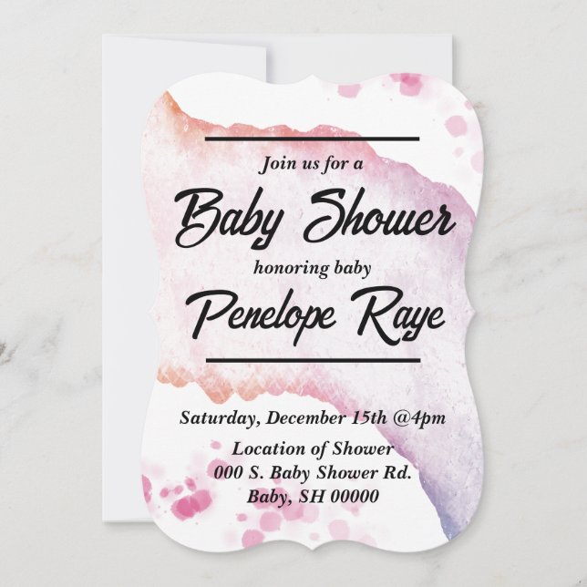 Convites Placa receptáculo de cor d'água do Ombre (Frente)