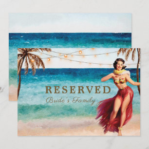 Convites placa reservada para cena de praia tropical editá