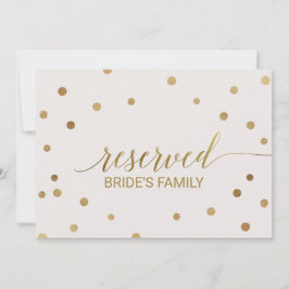 Convites Placa "Reservado" de Bolinhas Douradas
