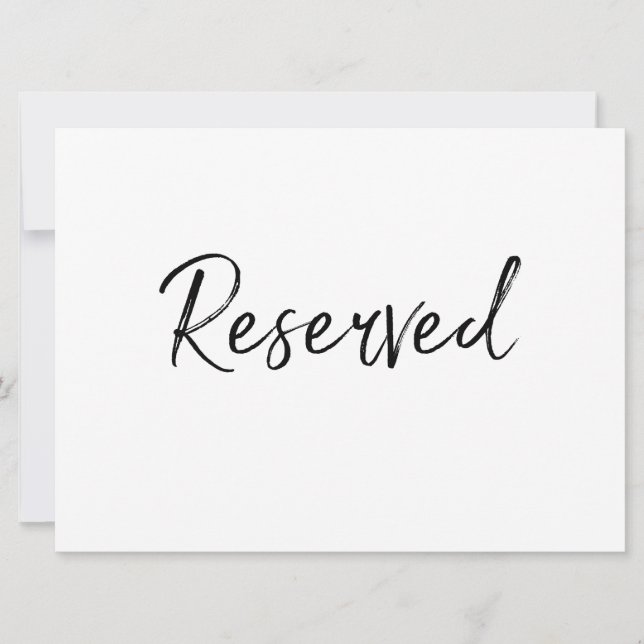 Convites Placa "Reservado" | Letra Desenhada à Mão com Esti (Frente)