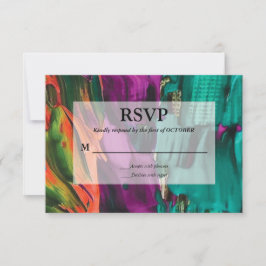 Convites Placa RSVP Aacrílica de pintura abstrato
