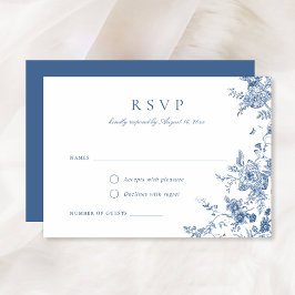 Convites Placa RSVP Azul de Marinho Botânico Floral Elegant