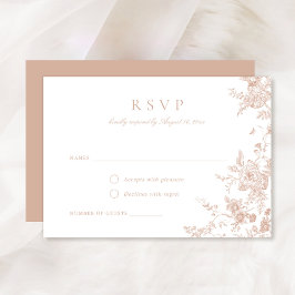 Convites Placa RSVP Botânica de Blush Floral Cor-de-Rosa El