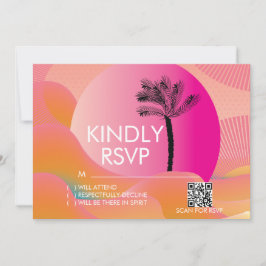 Convites Placa RSVP Branca cor-de-rosa-rosa-sol Tropical La